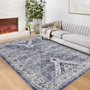 Washable Area Rug, Vintage Area Rug ¨C Non-Slip Indoor Distressed Carpet for Living Room, Bedroom & Dining Room - 1 of 4