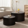 NicBex Nesting Coffee Table Set of 2, Textured Cylinder End Side Tables, Vintage Modern Style for Living Room Office Balcony Yard - 2 of 4