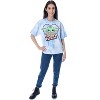 Seven Times Six Star Wars Women's The Mandalorian Baby Yoda Tie Dye Rough Hem T-Shirt Blue - 2 of 4