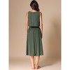 INSPIRE CHIC Women's Sleeveless Crew Neck High Waist Midi Skirt Set - 4 of 4