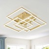 Modern Geometric LED Ceiling Light, Gold Flush Mount Fixture with Square Frames For Living Room - 4 of 4