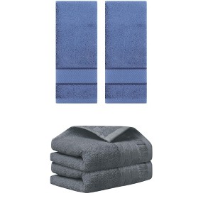 REGALWOVEN 4 Pcs Solid Soft Absorbent Hand Towel for Bathroom 14" x 30" - 1 of 4