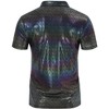 Men's 70s Disco Shirts Shiny Sequins Short Sleeve Party Shirt Slim Fit Nightclub Costume Tops - 4 of 4