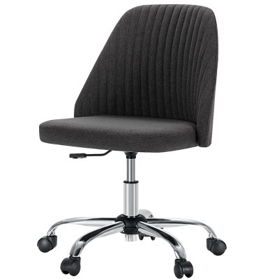 Modern Adjustable Height  Swivel 360 Task  Chair For Office，Upholstery Fabric Armless Office Task Chair With Wheels -Cuddlewood