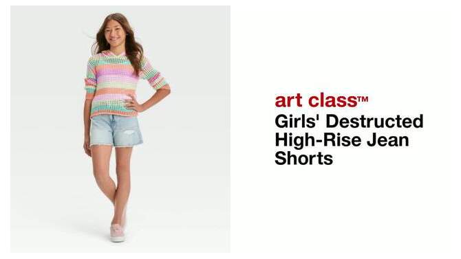 Girls' Destructed High-Rise Jean Shorts - art class™, 2 of 5, play video