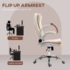 Kumasinova PU Leather Executive Office Chair with Padded Flip-up Arms,Ergonomic Office Desk Chair with Adjustable Height and Tilt Function - 4 of 4