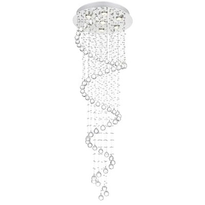 CWI Lighting Spiral 7 Light Flush Mount With Chrome Finish