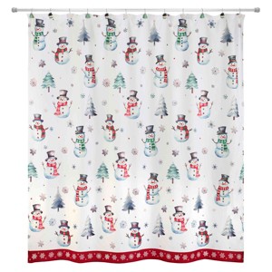 Avanti Linens Winter Snowman Shower Curtain - 1 of 3
