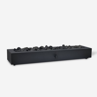 28" Black Powder-Coated Steel Gas Fire Pit