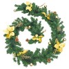 vidaXL Christmas Garland with LED Lights Green 8.9' PVC - 3 of 4