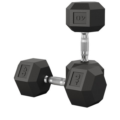 Garvee Rubber Encased Hex Dumbbell Set Contoured Handle for Muscle Toning, Strength Building & Full Body Workout