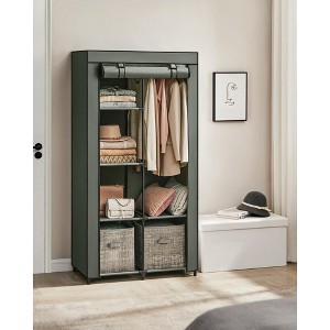 Portable Closet, Clothes Storage Organizer with 6 Shelves, 1 Clothes Hanging Rail, Non-Woven Fabric Closet 34.6 x 17.7 x 66.1 Inches - 1 of 4