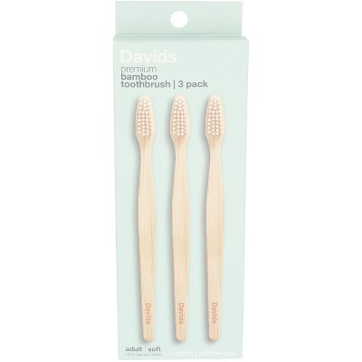 Davids - Premium Bamboo Soft Bristle Toothbrush - 3 Pack