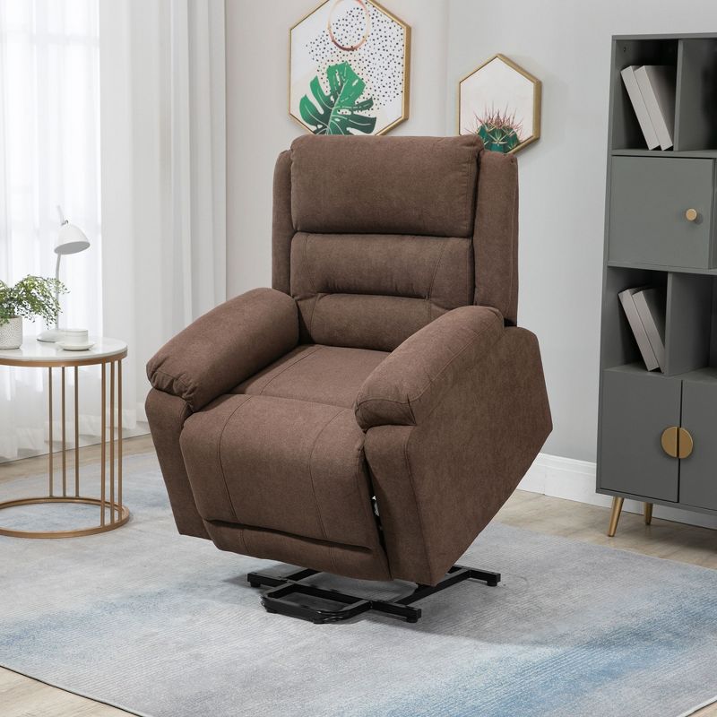 HOMCOM Electric Power Lift Chair for Elderly with Massage, Oversized Living Room Recliner with Remote Control, Side Pockets, 2 of 7