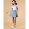 Allegra K Women's Denim A-Line Adjustable Strap Braces Mini Suspender Skirt - 3 of 4