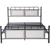 DOMETOUR Queen Bed Frame with Upholstered Headboard & Footboard Heavy Duty Platform Bed Frame Metal - image 2 of 4