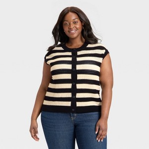 Women's Pointelle Sweater Vest - Universal Thread™ - 1 of 3