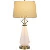 Cal Lighting 100W led Carrizo metal/glass table lamp with 2W led night light - 2 of 4