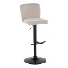 LumiSource Set of 2 Henry Adjustable Barstools Black Metal/Beige Fabric - 2 of 4