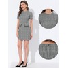 INSPIRE CHIC Women's Work Short Sleeve Vintage Houndstooth Pencil Sheath Dress - 2 of 4