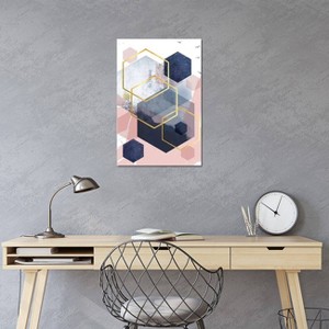 iCanvas Abstract Navy Blush Gold I by Urban Epiphany Canvas Print Wall Art - 1 of 3
