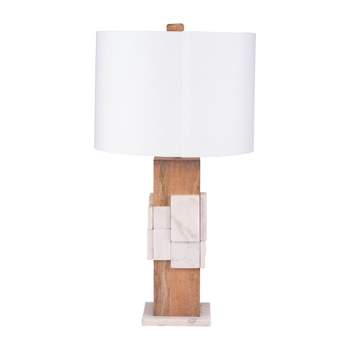 SAGEBROOK HOME 18" Marble Table Lamp White