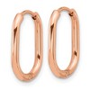 Chisel Stainless Steel Polished Rose IP-plated Elongated 2mm Hinged Hoop Earrings - 3 of 4
