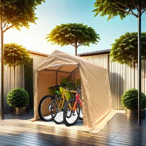 7x12ft Outdoor Portable Gazebo Storage Shelter Shed W/2 Roll up Zipper Doors & Vents Carport for Motorcycle Waterproof & UV Portable Garage Kit Tent - 1 of 4