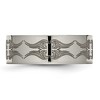 Black Bow Jewelry Men's 8mm Titanium Laser Cut Design Polished Flat Standard Fit Band - 3 of 4