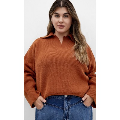 Women's Plus Size Star Alley Sweater - copper | CITY CHIC