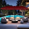 Tangkula 15.5 FT Double-sided Patio Umbrella w/ Solar Lights Outdoor Twin Size Umbrella - 2 of 4