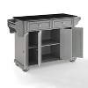 HomeStock  Alexandria Granite Top Rolling Kitchen Island Storage Cart, Microwave Stand, Spice Rack, Gray - 4 of 4