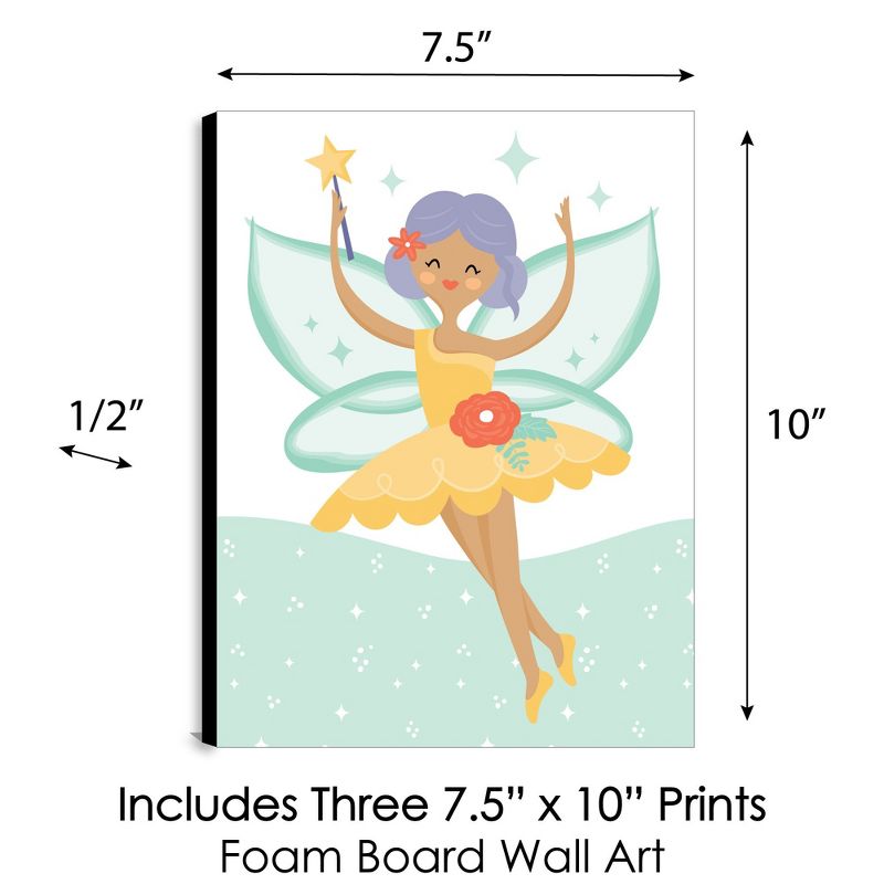 Big Dot of Happiness Let's Be Fairies - Fairy Garden Nursery Wall Art and Kids Room Decor - 7.5 x 10 inches - Set of 3 Prints, 5 of 8