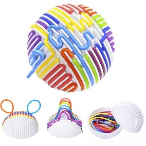 Sensory Fidget Ball Toy – Creative Split Design with 16 Colorful Rubber Ropes | Fun Decompression Toy for Kids & Families - 1 of 4