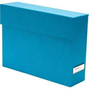 Bigso Lovisa Fiberboard Label Frame - 12 File Storage Box - Sturdy Paperwork Storage Box with Metal Label Holder - 3.7in x 13in x 9.4in - 1 of 4