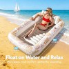 Jasonwell 4-in-1 Inflatable Tanning Pool Lounger, 70"x46" Sunbathing Raft with Pillow, Golden White, Large Float for Adults - 2 of 4