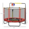 Kids Trampoline with Net, Basketball Hoop, Horizontal Bar Indoor - 3 of 4