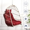 DSVIMOY Egg Chairs, Patio Egg Chair, Outdoor Garden Egg Swing Chair Hanging Chair for Bedroom Living Room, Red, 28.34"*22"*40.5" - 2 of 4