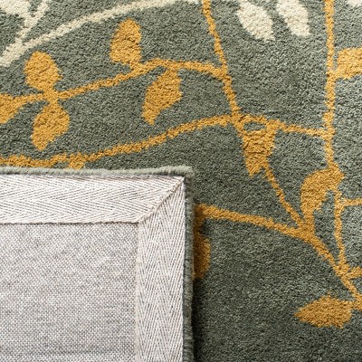 Gray and Gold Tufted Wool and Viscose Area Rug