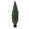 Artificial Topiary Tree 2 Pack, Cedar Topiary Trees for Outdoor Indoor Decor, Faux Boxwood Shrub with UV Protection, Green - 2 of 4