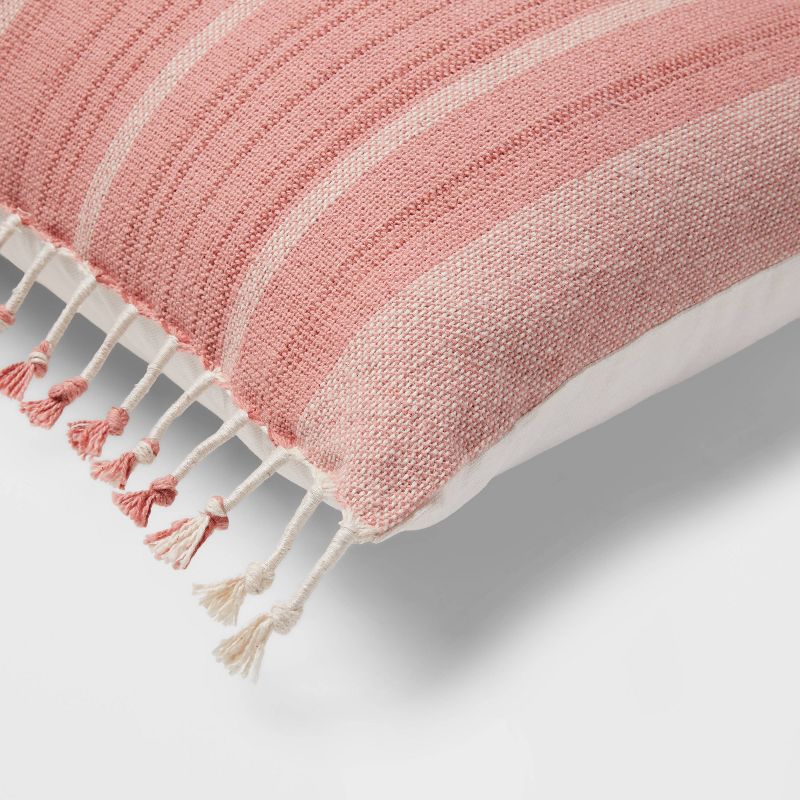 Oversized Oblong Woven Stripe Tassel Decorative Throw Pillow - Threshold™, 4 of 11