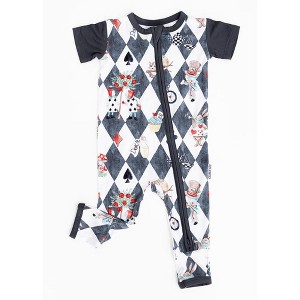 Short Sleeve Zip Romper | Alice in Wonderland | Charlie Lou Baby - 1 of 4