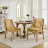 INFURNIC Dining Chairs Rattan Chair with Linen Upholstered Seat and Decorative Armrests for Kitchen and Dining Room, Green, 23.8"*21.9"*37.4" - 3 of 4