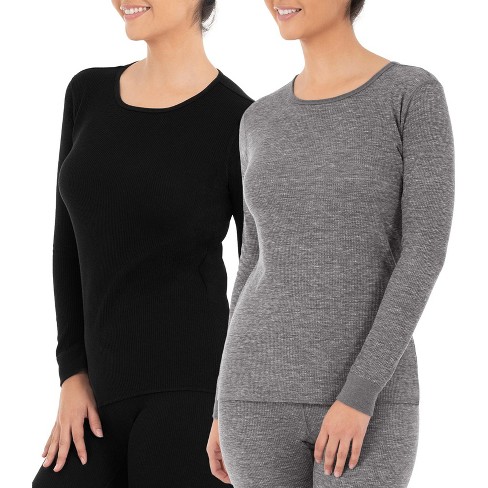 Fruit Of The Loom Women's 2 Pack Plus Long Underwear Thermal Waffle Top And  Bottom Set : Target
