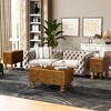 Rectangle 3-Piece Solid Wood Coffee Table Set ¨C 1 Coffee Table & 2 End Tables with Rivet Legs, Antique Distressed Finish, Storage Drawers - 2 of 4