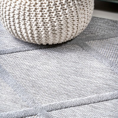 Salines 5' Square Light Gray Synthetic Trellis Rug