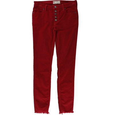Free People Womens Raw-Edge Cord Casual Cropped Pants