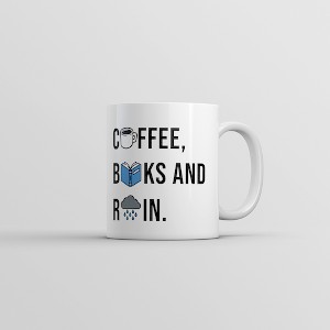 Crazy Dog T-Shirts Coffee Books And Rain Mug Funny Caffeine Reading Storm Lovers Novelty Cup-11oz - 1 of 4