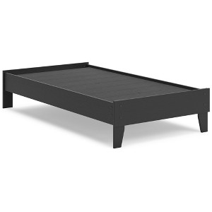 Signature Design by Ashley Socalle Twin Platform Bed in Matte Black Finish - 1 of 4