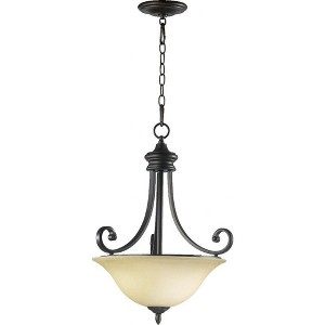 Quorum Lighting Bryant 3-Light Pendant, Oiled Bronze, 18 Width, 24 Height - 1 of 1
